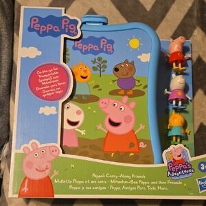Peppa Pig Blue Carry-Along Play Case with Multicolor Character Figures